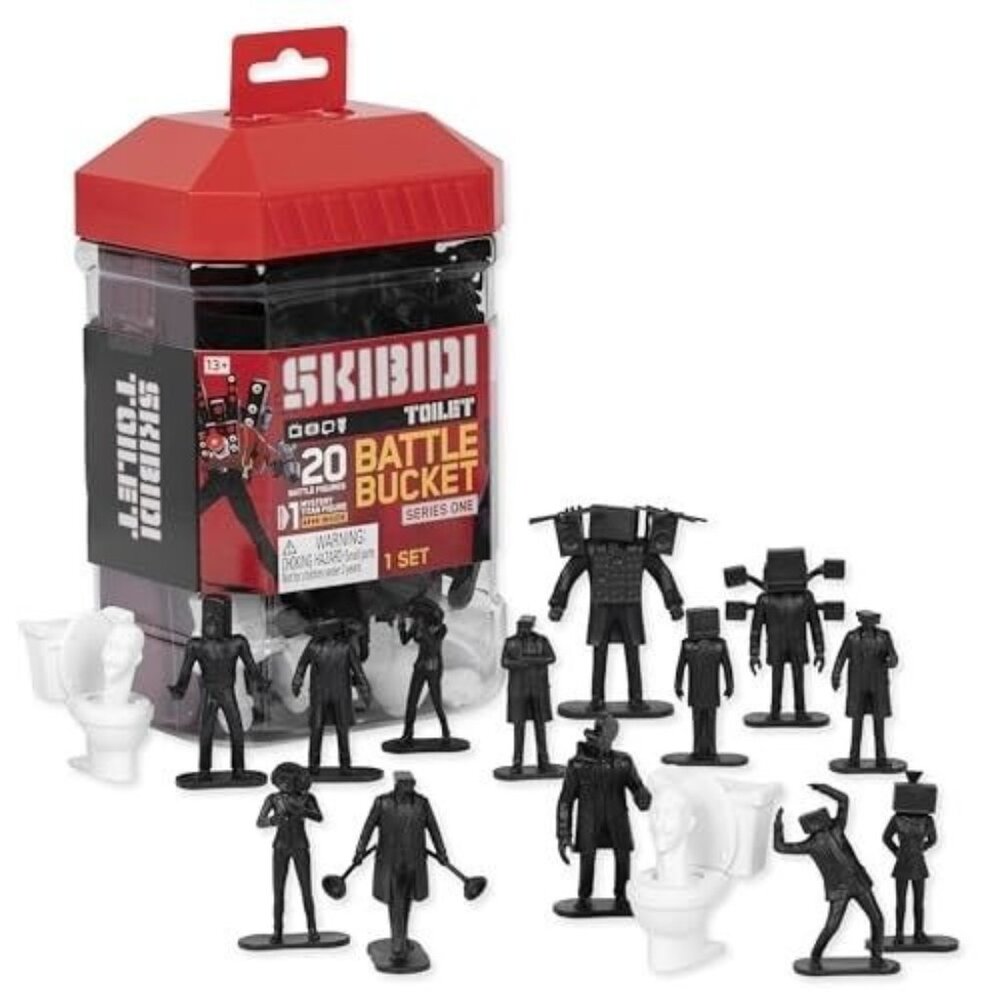 Skibidi Toilet Battle Bucket Series One - 20 Figures & Mystery Titan Figure